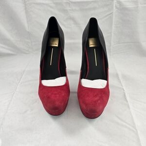 Dolce Vita Women's Red Suede Platform Pumps